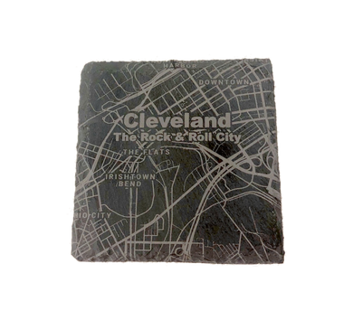 Engraved Slate Cleveland Coaster