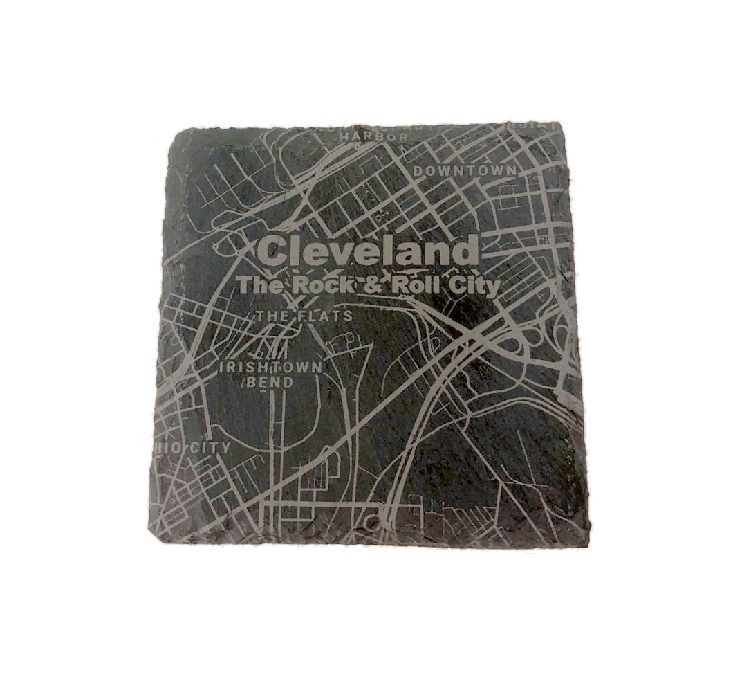 Engraved Slate Cleveland Coaster